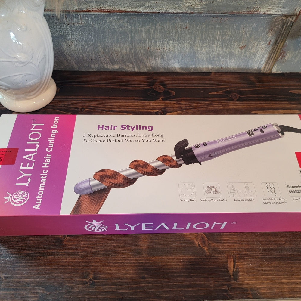 Purple Automatic Hair Curling Iron.